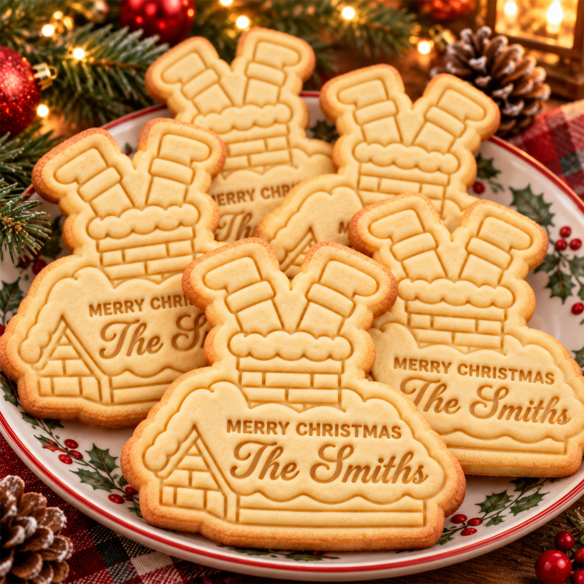 Personalized Family Name Christmas Cookie Cutter and Stamp, Personalized Holiday Baking Gift CH07 181068