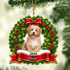 Personalized Dog Cat Photo Christmas Wreath Acrylic Ornament LM32 670365