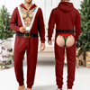 Funny Santa Body Illusion Adult Onesie Pajamas Fake Underwear Christmas Onesie Pajamas CH07 180584