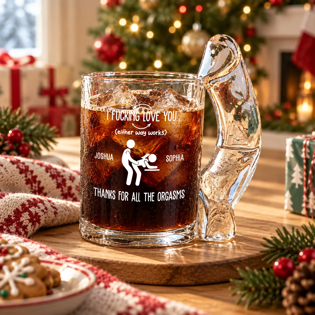 Personalized I F*cking Love You Thanks For All The Orgasms Naughty Glass Mug CH07 180590