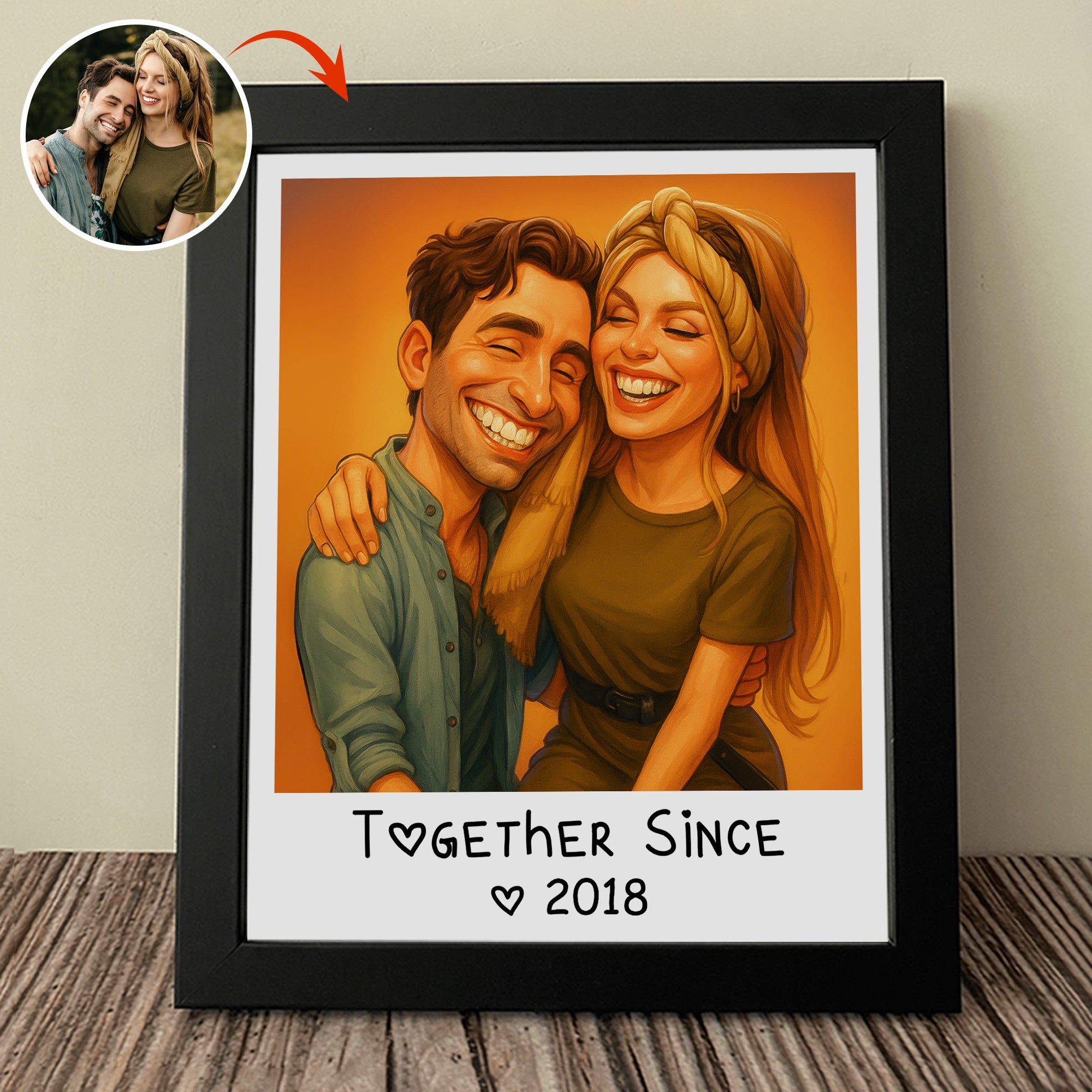 Caricature Wall Art For Funny Couples Picture Frame LM32 895097