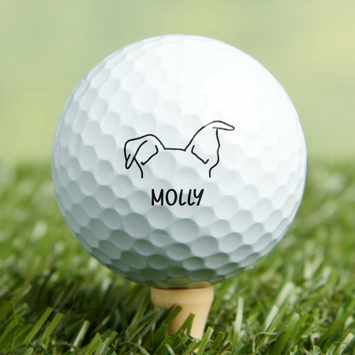 Dog Ears Line Art With Custom Name - Personalized Golf Ball Stamp Box HA75 921972
