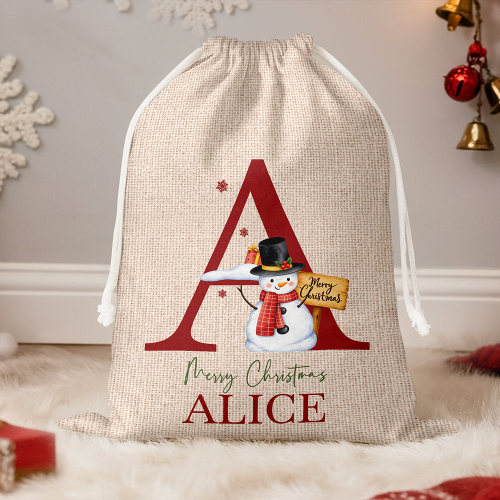 Custom Name Christmas Letter Christmas Sack, Personalized Holiday Gift Bag HO82 903920