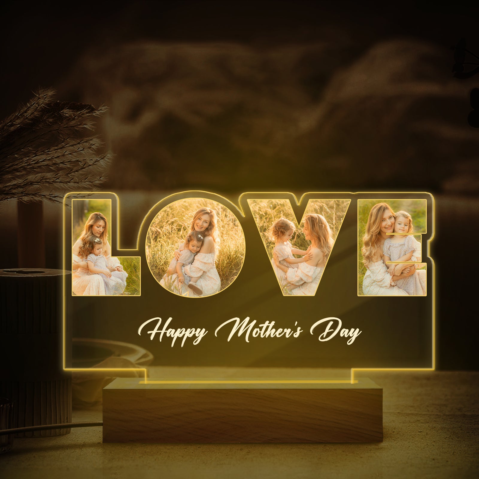 Custom Love Photo Happy Mother's Day Acrylic LED Night Light TH10 892601