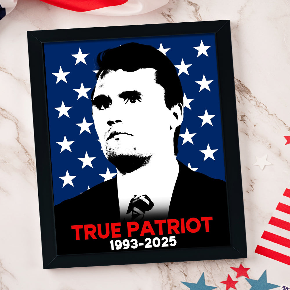 American Patriot Charlie Kirk With USA Flag Picture Frame HO82 65818