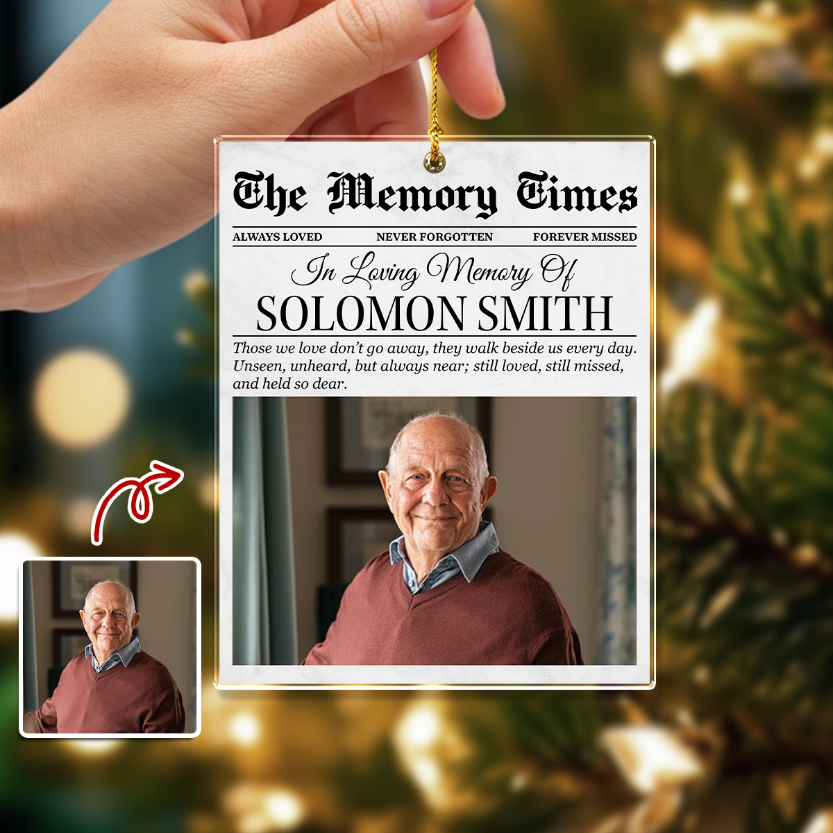 Custom Photo In Loving Memory Memorial Acrylic Ornament Christmas Gift HO82 894738