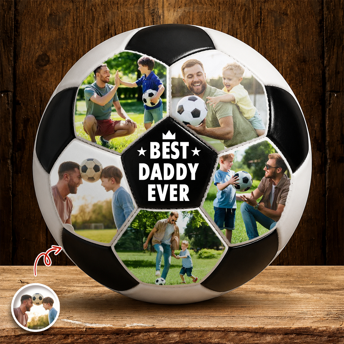 Custom Photo Best Coach Ever Best Dad Ever Soccer Ball - Gift For Dad, Father's Day, Soccer Lovers HO82 902724