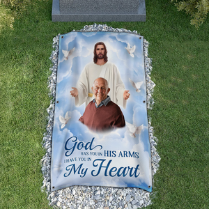 Custom Photo God Has You in His Arms Memorial Grave Blanket HA75 892788