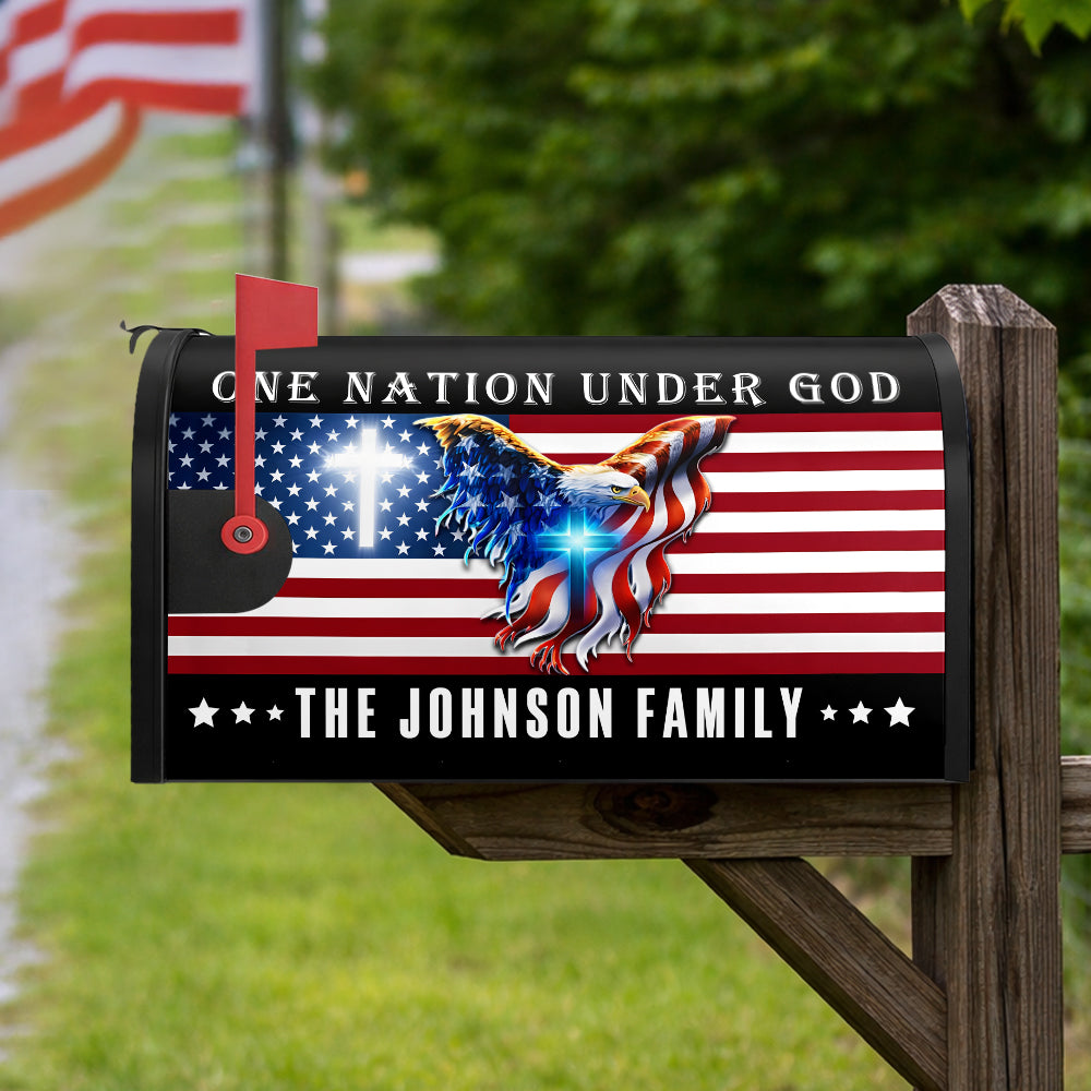 Custom Name One Nation Under God - 250 Years Of Freedom Patriotic Mailbox Cover HO82 901036