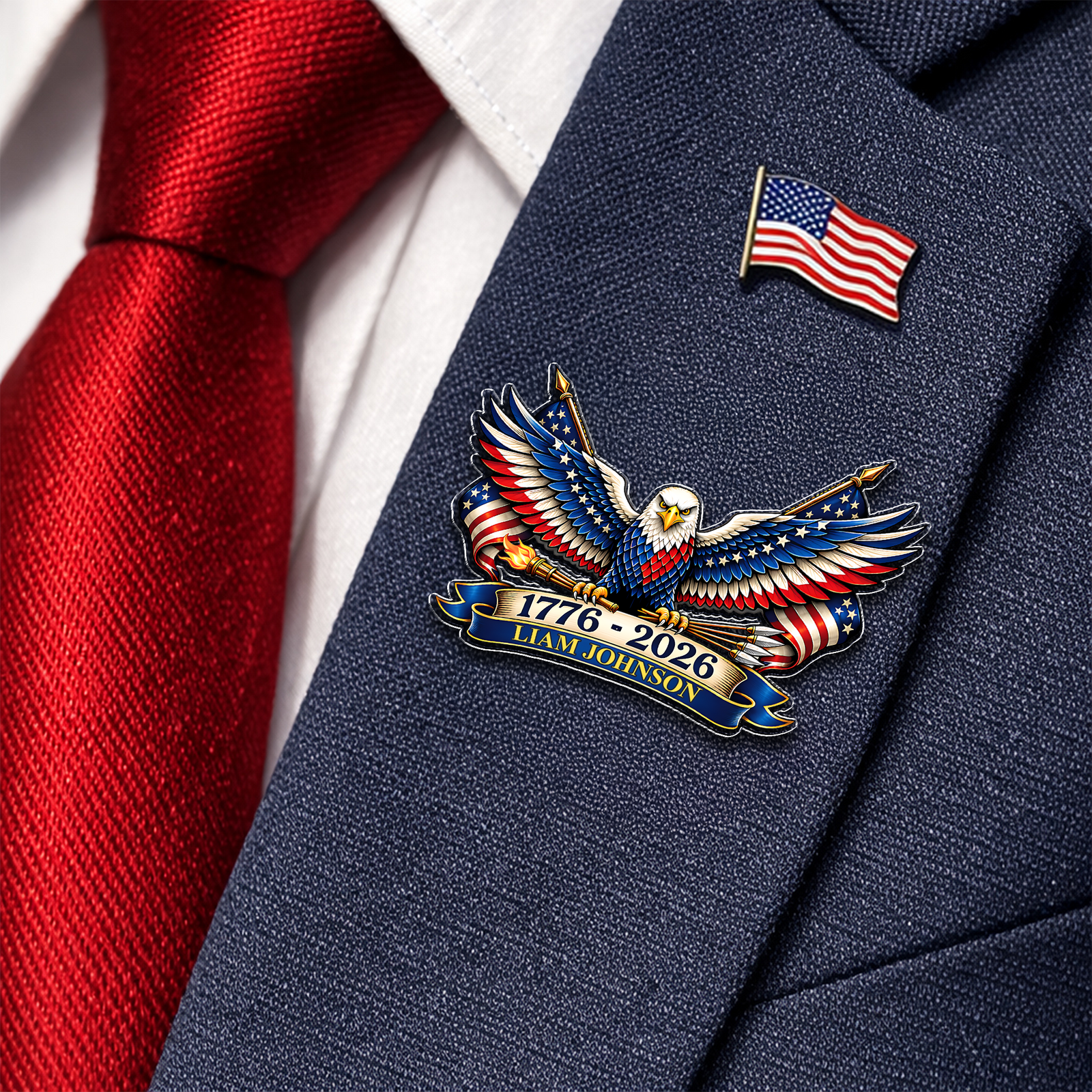 Personalized Name America 250 Patriotic Eagle 1776–2026 Acrylic Pin HO82 901868