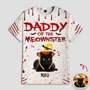 Custom Photo Daddy And Mommy Of The Meowster 3D Shirt For Halloween TH10 894971