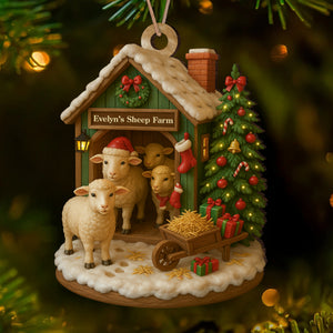 Custom Name Sheep Farm Wood Ornament – Christmas Gifts for Women & Men LM32 895617