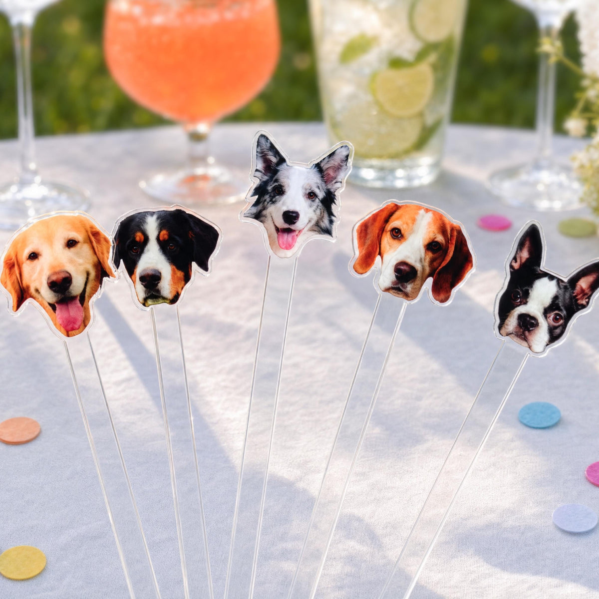 Custom Funny Dog Cat Face Cocktail Drink Stirrers Party Decoration LM32 669473