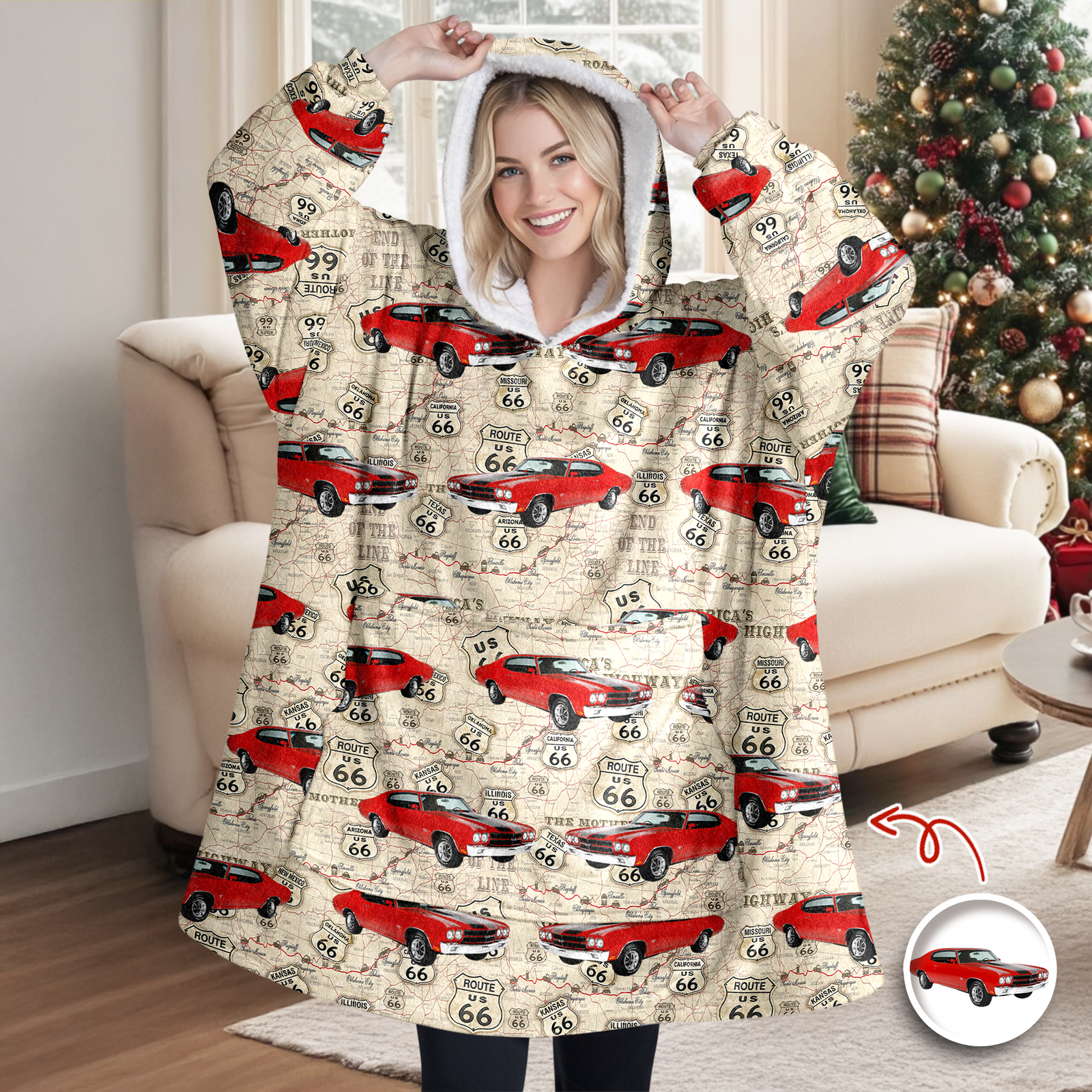 Custom Photo With Accessories Pattern Car Hoodie Blanket HA75 898292