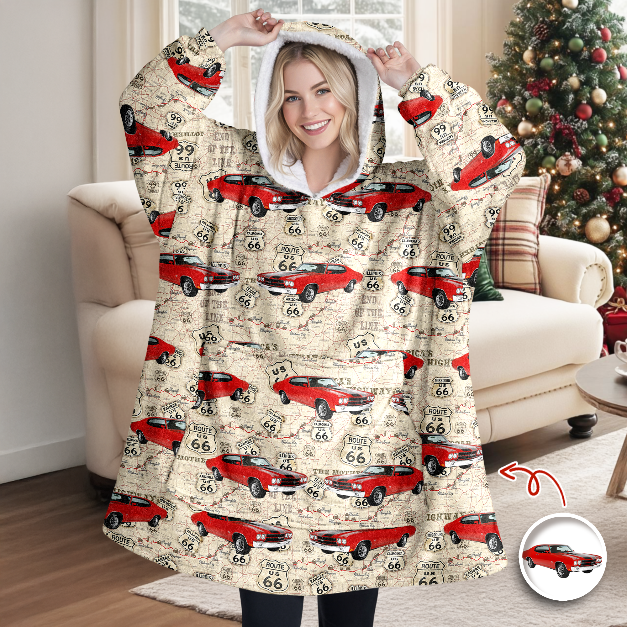 Custom Photo With Accessories Pattern Car Hoodie Blanket HA75 898292
