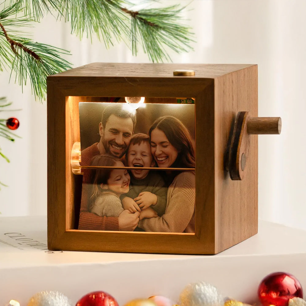 Custom Family Photo Flipbook Frame Wooden Gift for Mom, Dad Unique Home Decor HA75 898426