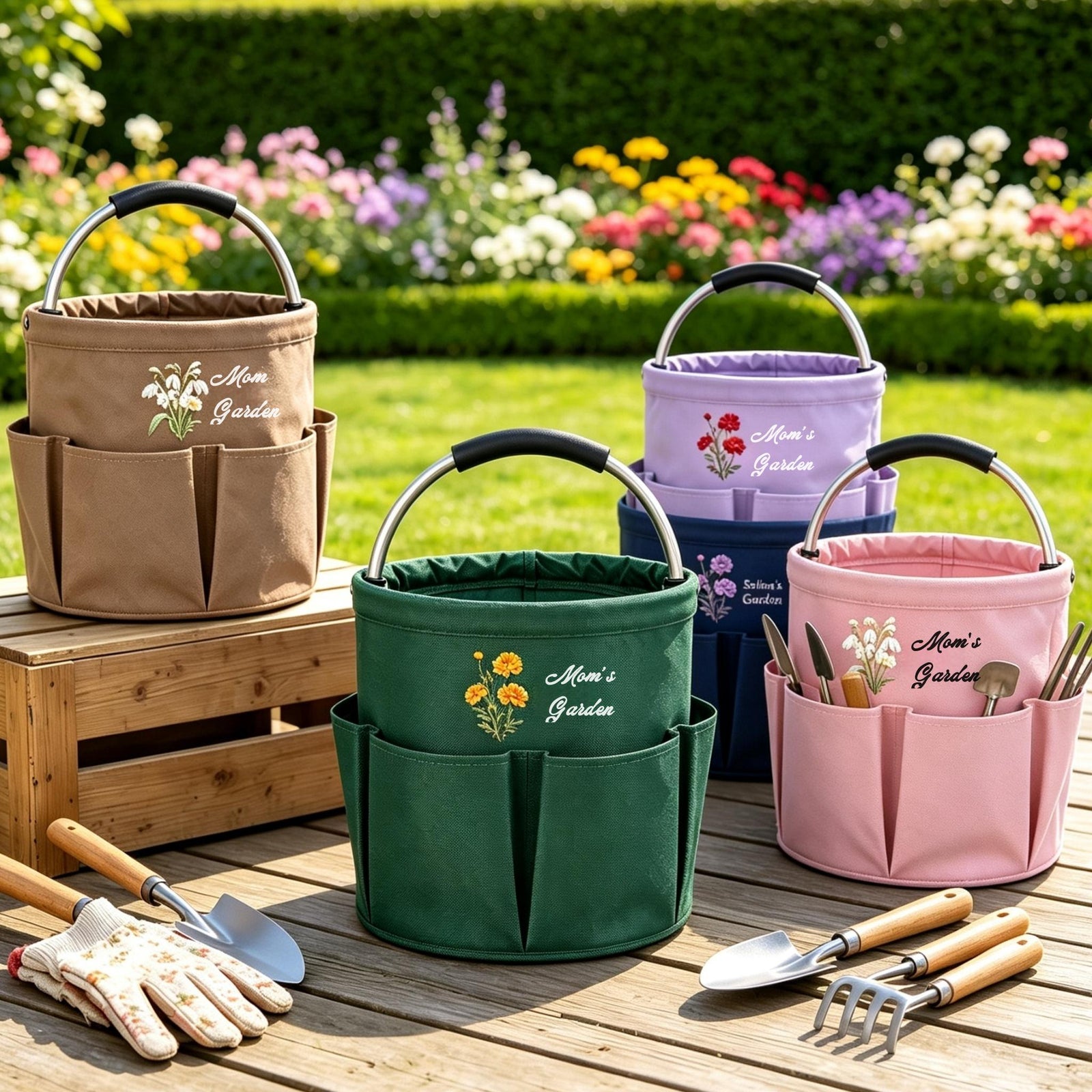 Personalized Flower Month Garden Tool Bag, Gift for Mom, Grandma, Gardener LM32 670179
