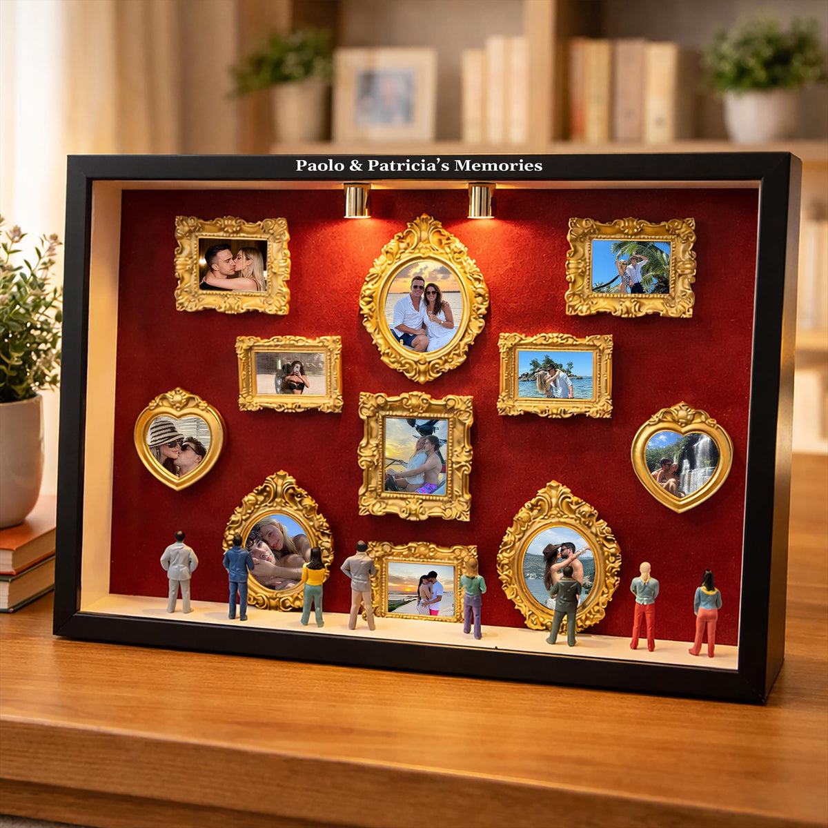 Personalized Couple Photo Mini Museum Silhouette Box with LED Light, DIY 11 Photos Museum Frame Box, Valentine's Day Gift, Couple Gift CH07 910788