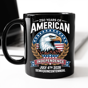 American 250 Years Independence Eagle - July 4th 2026 Black Mug LM32 895249