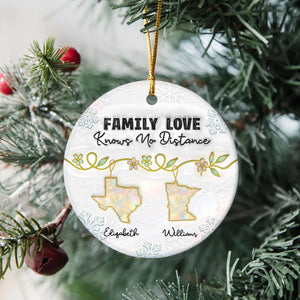 Custom Pearl Family Love Knows No Distance 3D Effect Ceramic Ornament LM32 895529