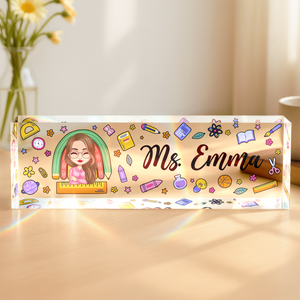 Personalized Teacher Acrylic Desk Name Plate Gift for Teacher HA75 892622