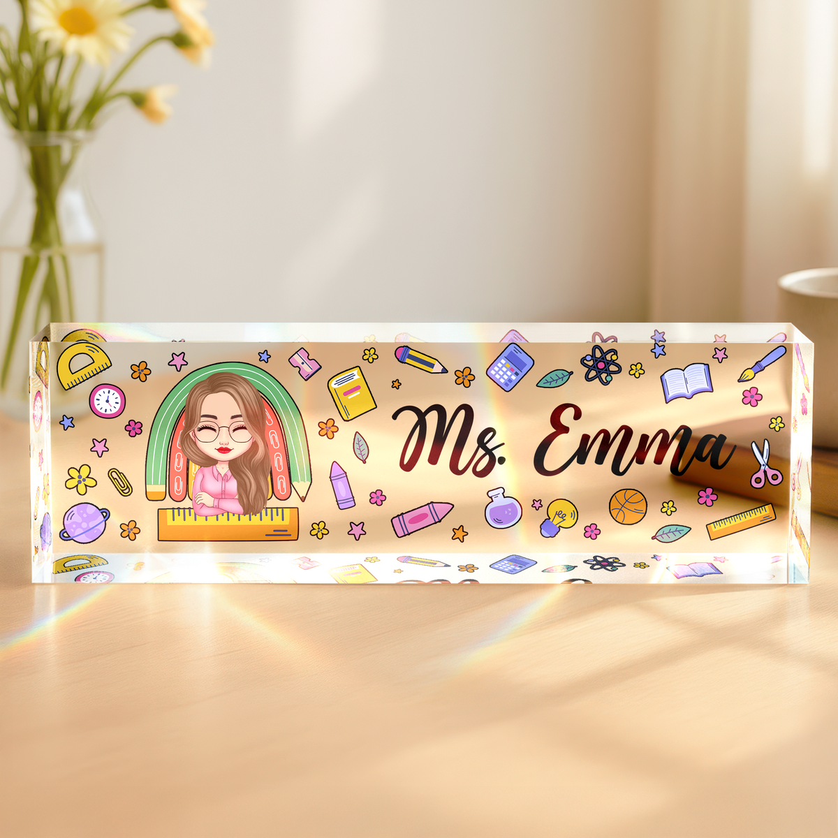 Personalized Teacher Acrylic Desk Name Plate Gift for Teacher HA75 892622
