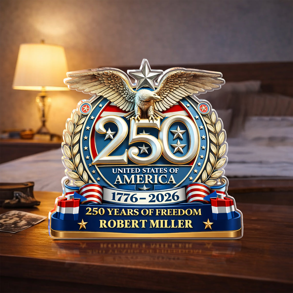 Personalized USA Eagles 250th Anniversary Semiquincentennial 1776-2026 Acrylic Block Plaque - Patriotic Memorial Decor HO82 901902