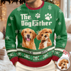 Custom Photo The Dogfather - Personalized Christmas Ugly Sweater CH07 896678
