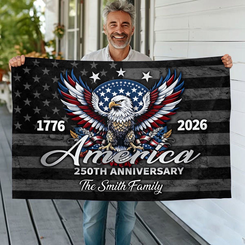 Personalized Family Name America 250th Anniversary Banner House Flag HA75 920918