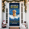 Christmas Peeking Dogs Welcome To Our Home The Humans Just Live Here Door Cover For Dog Lovers HO82 900214