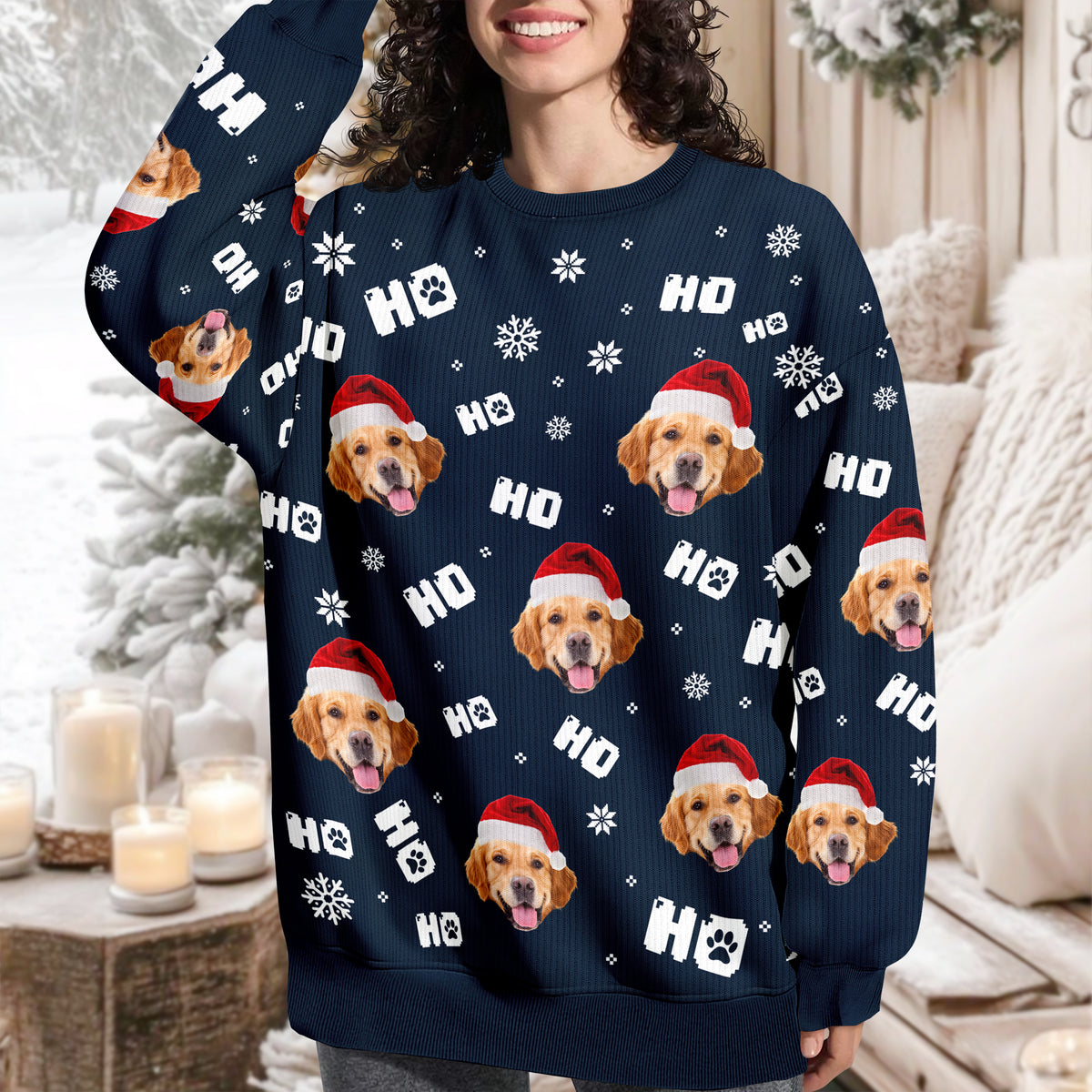 Custom Funny Dog Photo Christmas Ugly Sweater Personalized Gift For Dog Lover CH07 896672