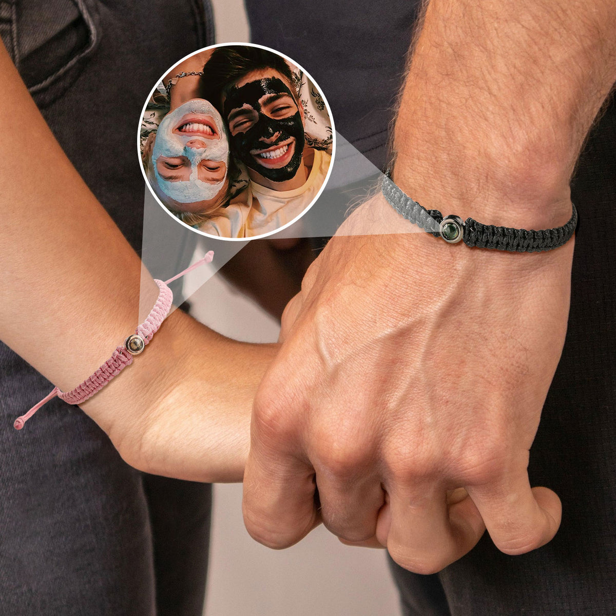 Custom Couple Photo Projection Bracelet Jewelry Couple Gift HA75 892866