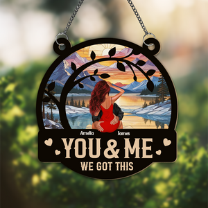 Couple Kissing You & Me We Got This Couple Window Hanging Suncatcher Ornament Personalized Gift HO82 893006