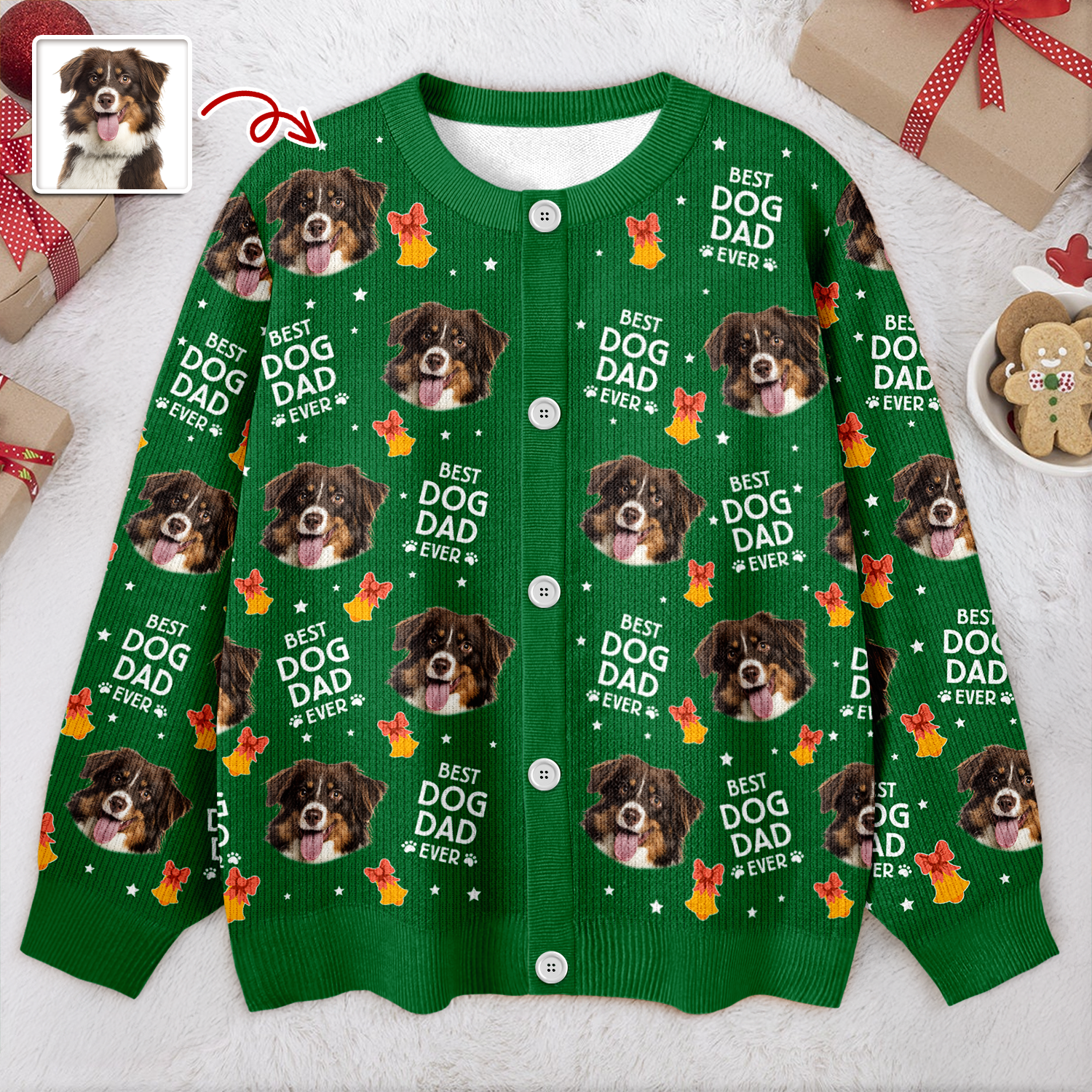 Custom Photo Best Pet Dad Mom Ever - Personalized Ugly Cardigan LM32 897261