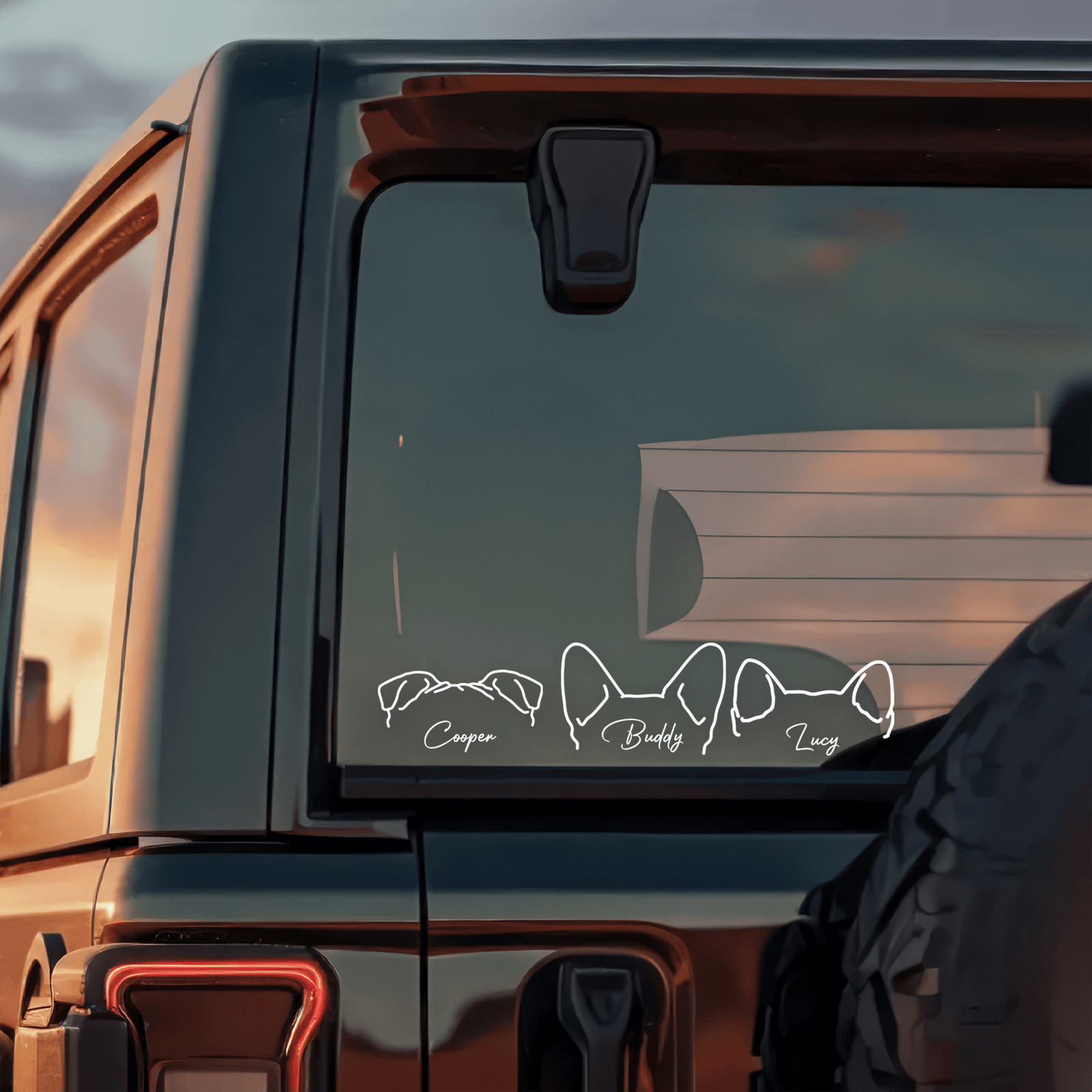 Personalized Dog Clipart Car Window Decal Sticker Gift For Pet Lovers TH10 898399