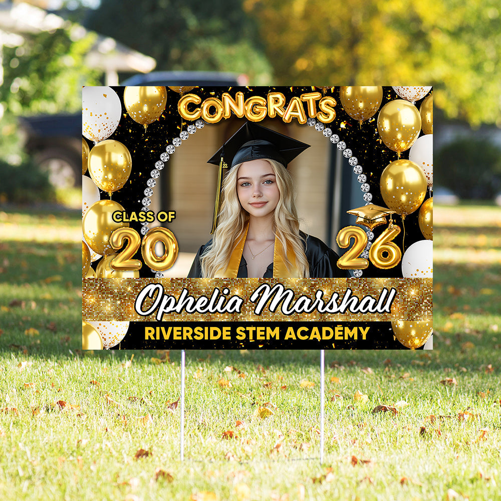 Personalized Congrats Graduation Class Of 2026 Yard Sign CH07 910762