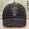 This Grandpa Belongs To Us Personalized Washed Denim Baseball Cap HA75 897156