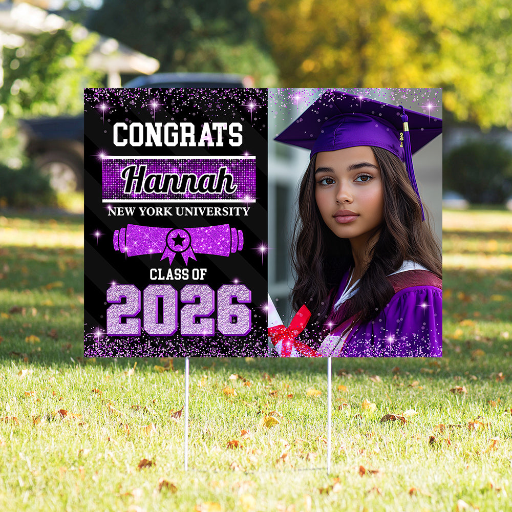 Custom Photo Congrats Class of 2026 Graduation Yard Sign CH07 910734