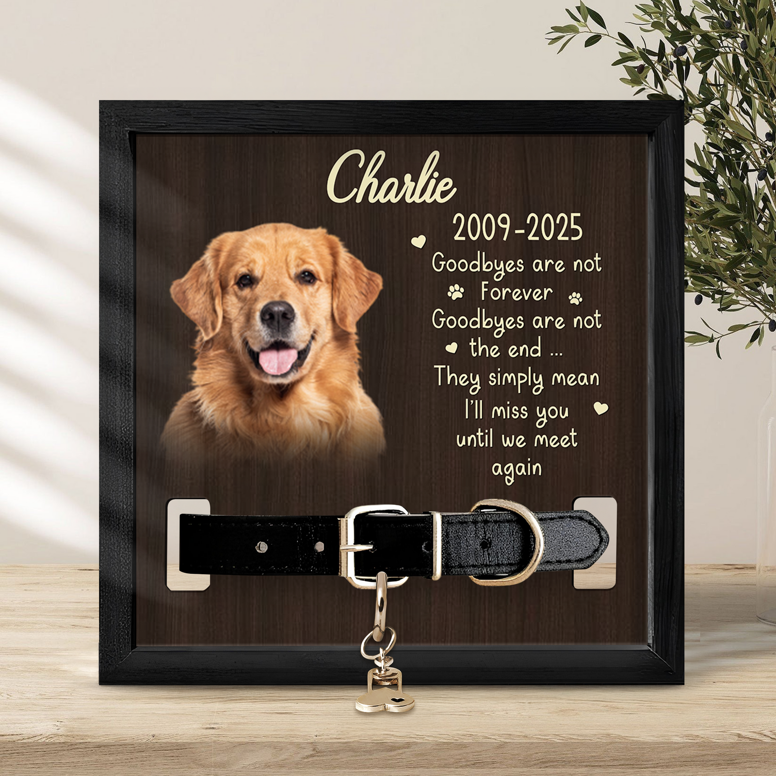 Custom Photo Goodbyes Are Not The End Memorial Square Collar Frame TH10 892719