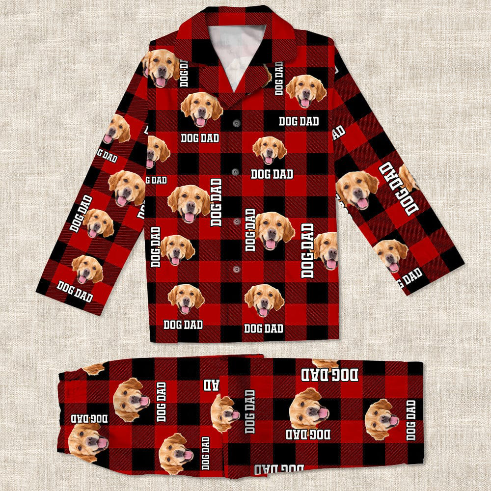 Custom Pet Photo Christmas Flannel Pajamas N304 888729