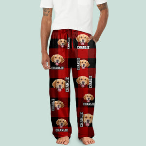 Custom Photo Name Dog Cat Flannel Man's Pants TH10 891441