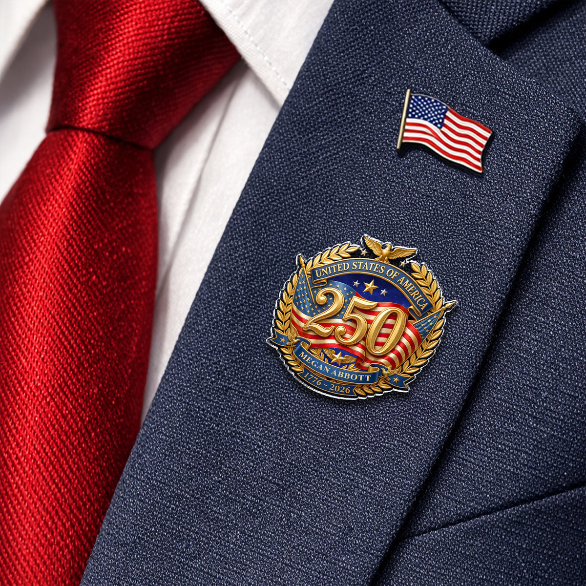Custom Name 250th Anniversary United States Of America 1776-2026 Acrylic Pin HO82 902274
