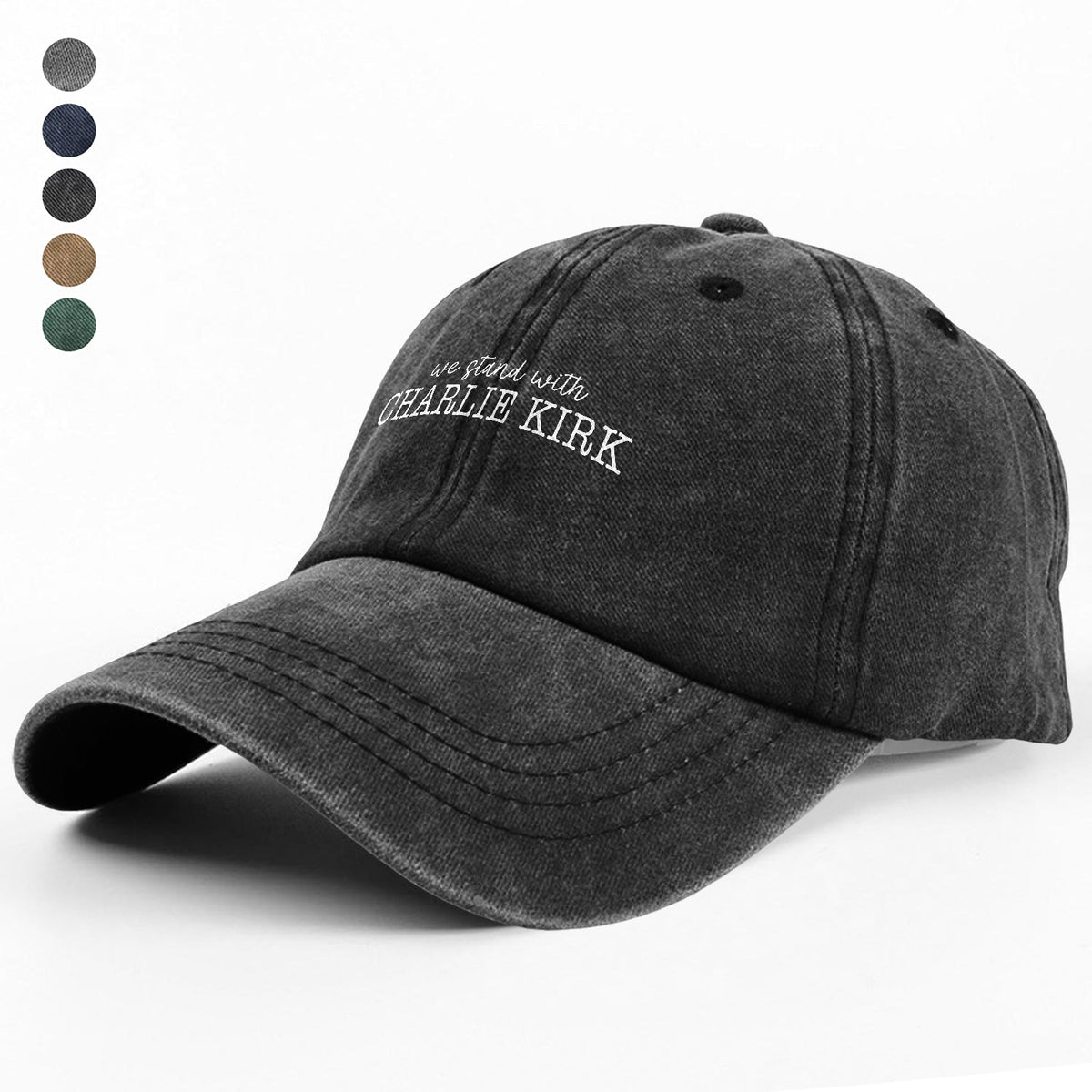 Stand Strong Charlie Kirk - Voice Of Freedom Washed Denim Baseball Cap ...