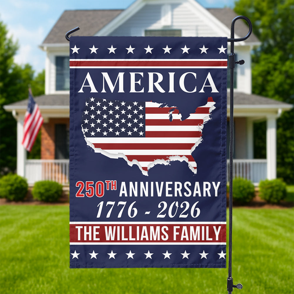 Personalized Family Name America 250th Anniversary Garden Flag LM32 895207