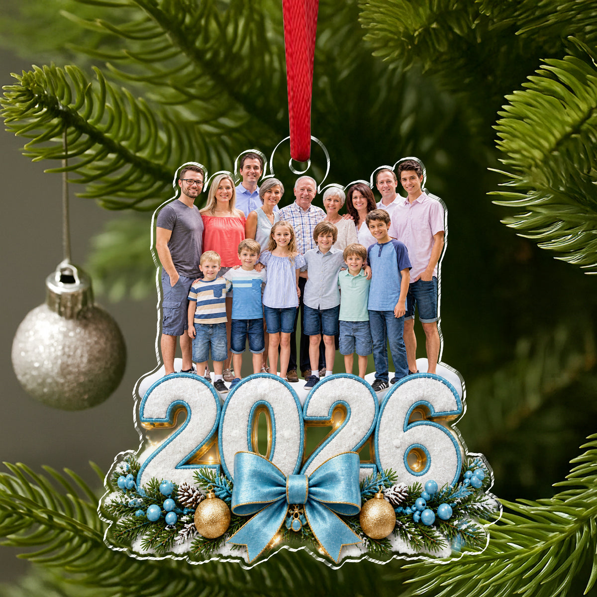 Custom Photo 2026 Family, Kids, Friends, Coworker Memorial Acrylic Ornament HO82 903850