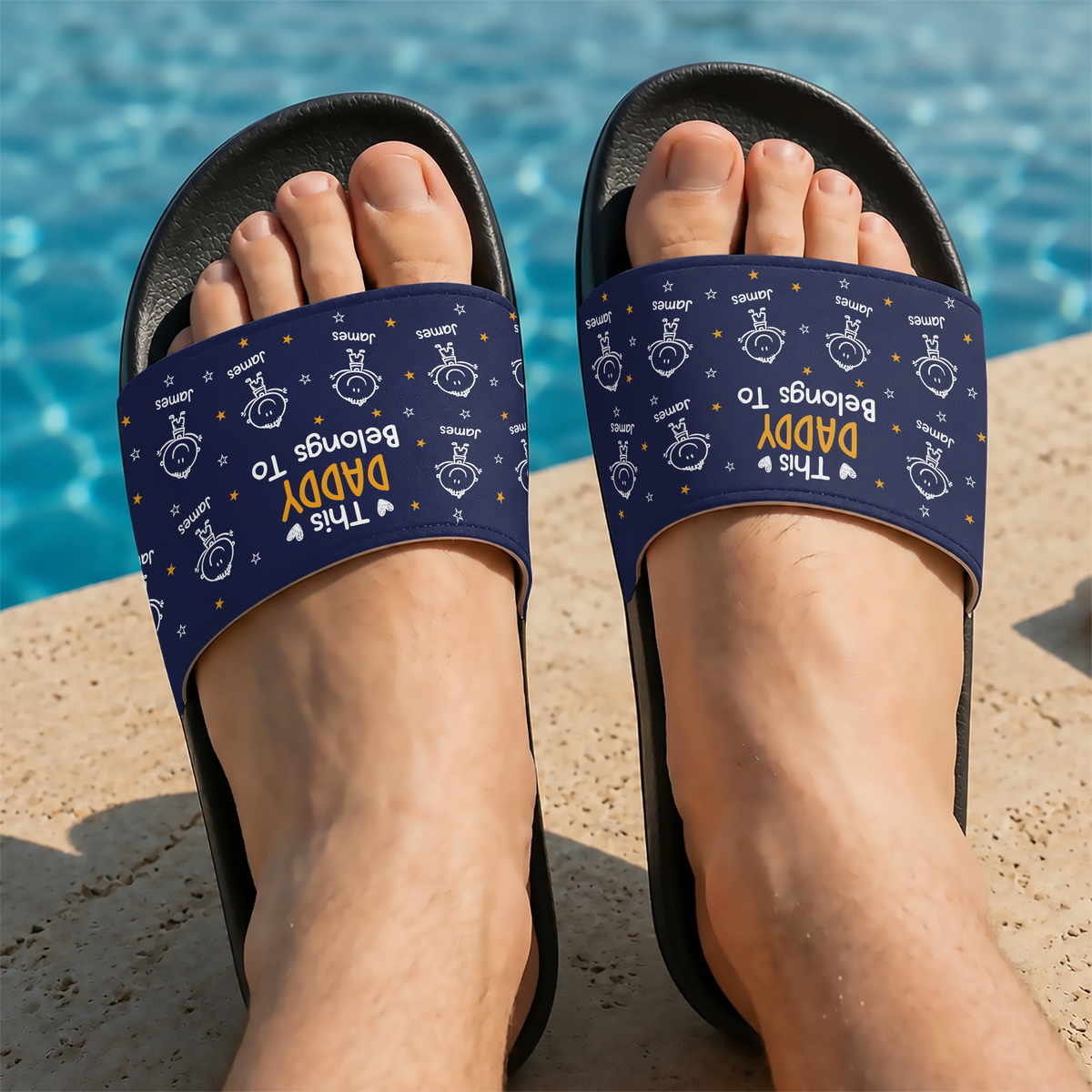 Personalized This Daddy Belongs To Slide Sandals Gift For Father's Day LM32 669123