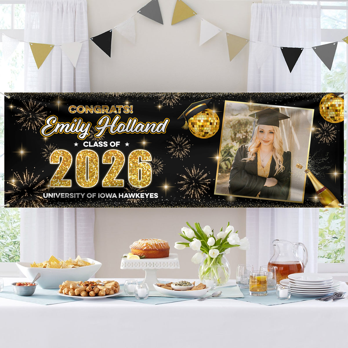 Custom Photo Class of 2026 Graduation Party Banner CH07 910676