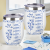God Says I Am Name Letter In Bible Toile De Jouy Style - Personalized Wine Tumbler CH07 896826