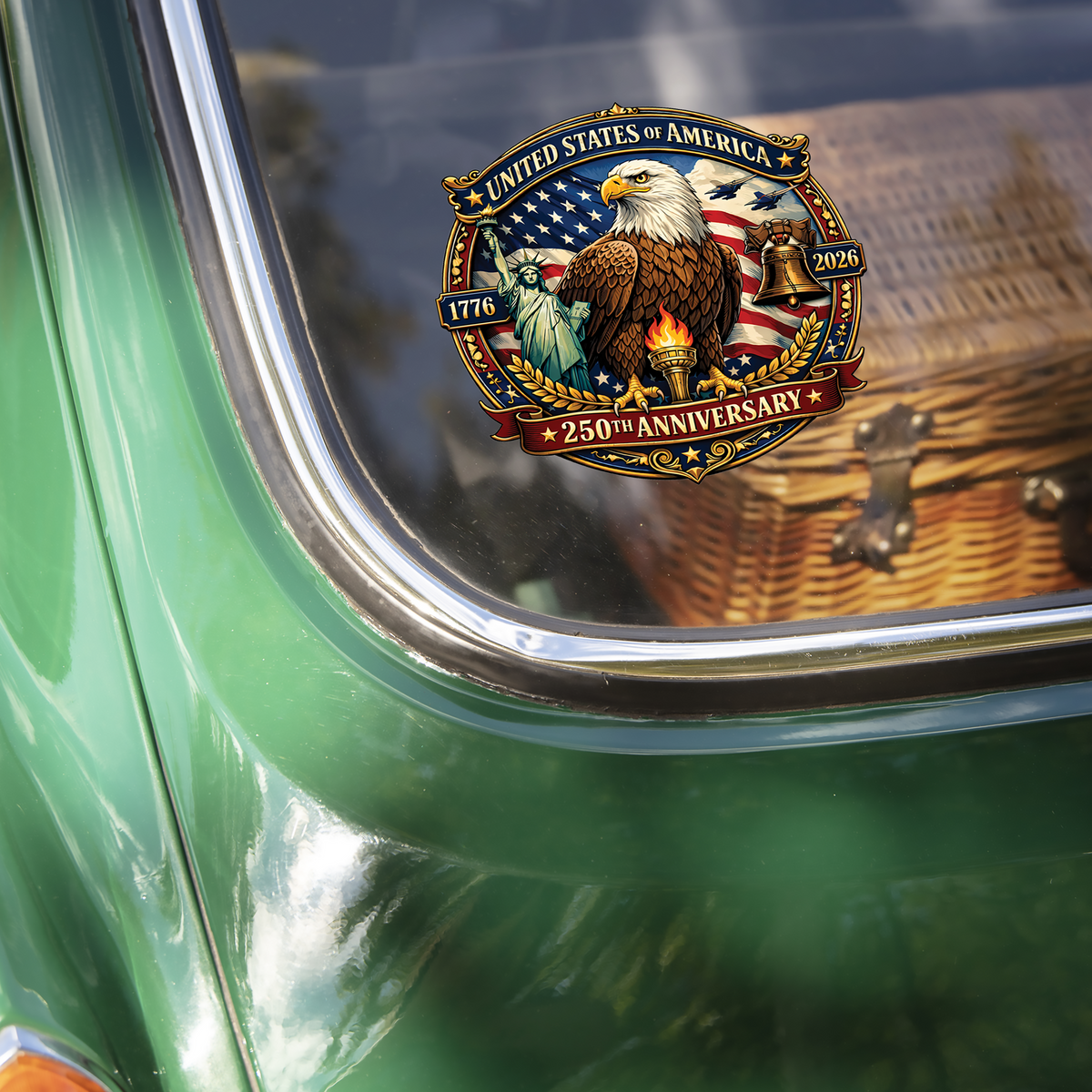 United States of America 1776–2026, Patriotic Eagle Car Window Decal Sticker HA75 920742