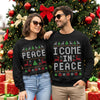 Personalized Come In Peace Couple Christmas Shirt, Funny Xmas Gift HO82 900684